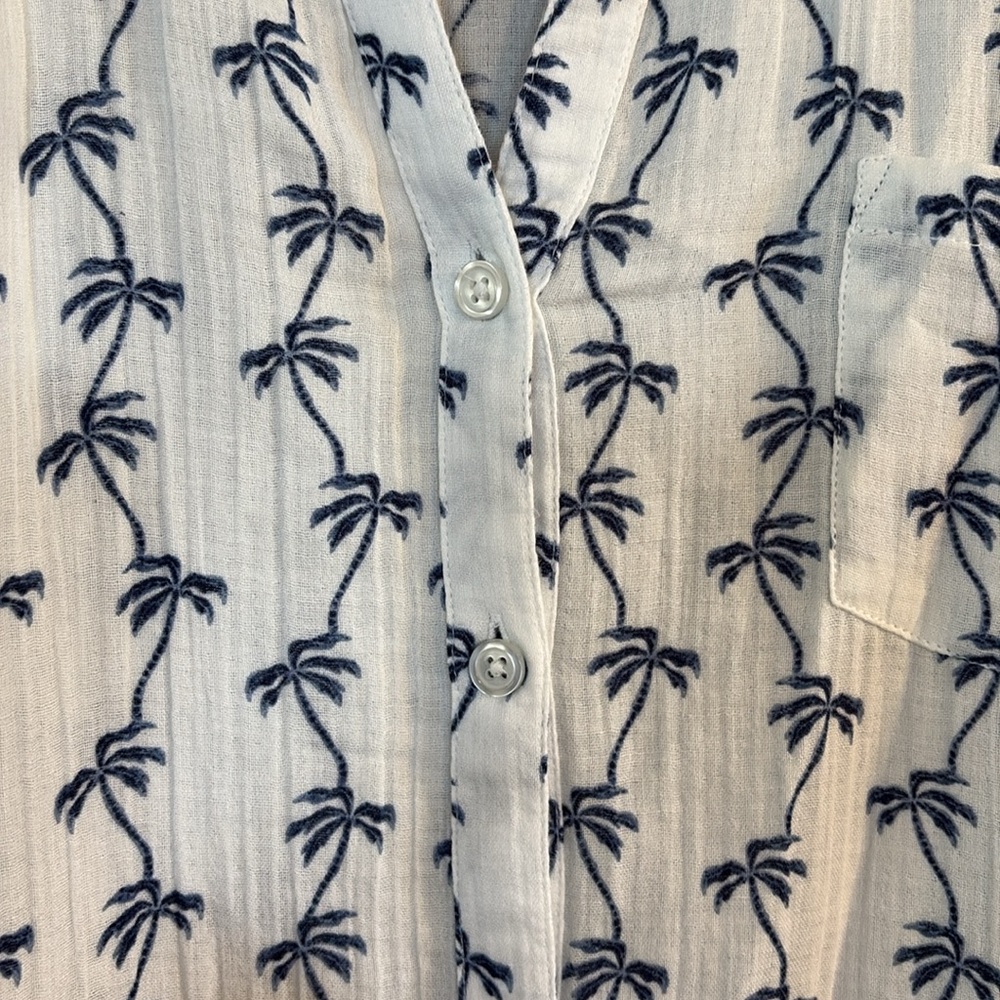 Talbots Palm Tree Print Shirt Dress - Picture 3 of 9